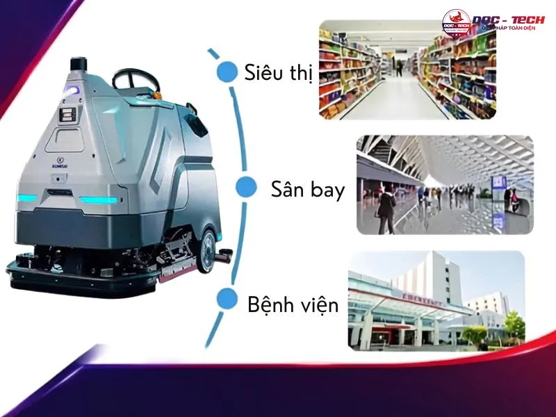Robot chà sàn Kumisai KMS810 ứng dụng