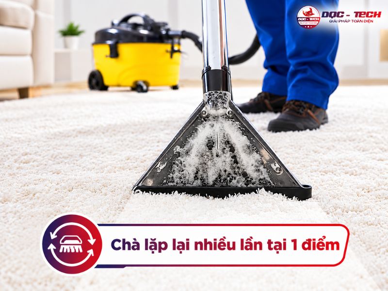 Sai lầm khi sử dụng máy giặt thảm là chà đi chà lại tại 1 điểm