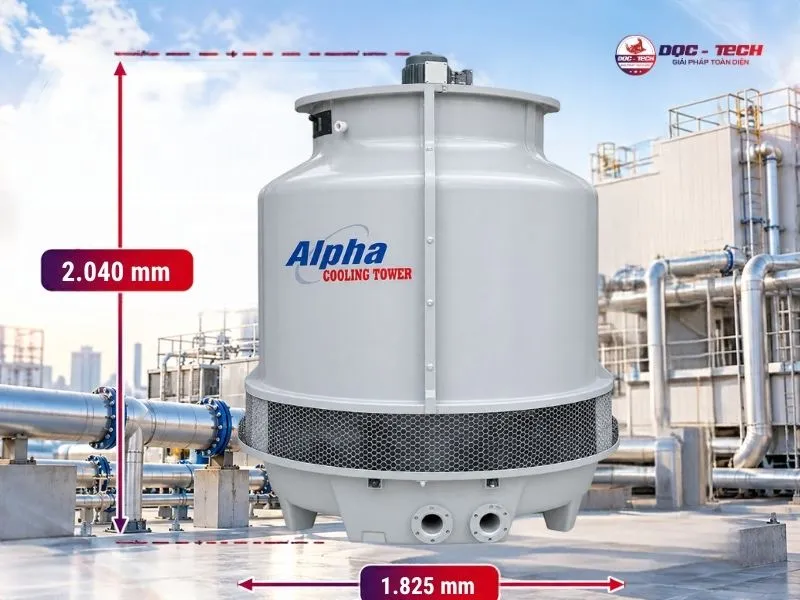 Kích thước tháp hạ nhiệt Alpha 50RT