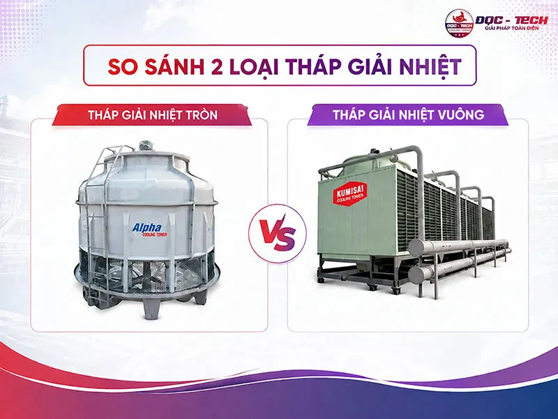 So sánh tháp giải nhiệt tròn và tháp vuông