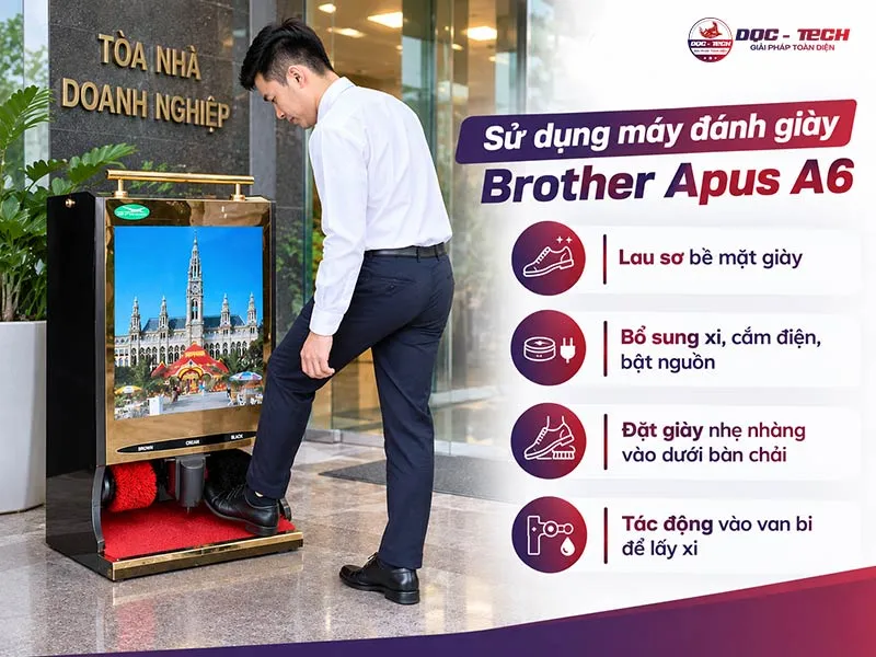 Sử dụng máy đánh giày Brother Apus A6