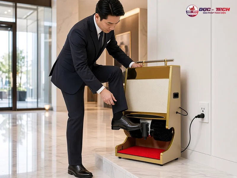 Sử dụng máy đánh giày tự động văn phòng Kumisai KMS-G1