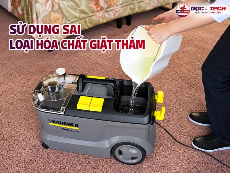 Pha dung lịch để giặt thảm sai tỷ lệ