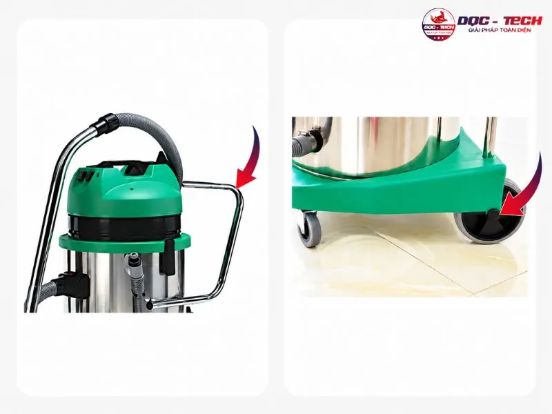 Máy hút bụi nhà xưởng Kumisai KMS60-2Q thiết kế linh hoạt
