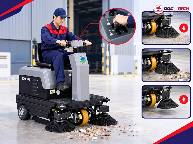 tay gạt giúp điều khiển chổi dễ dàng