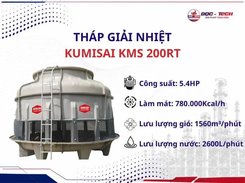 Sức mạnh giải nhiệt của tháp Kumisai KMS 200RT