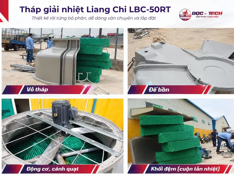 Thiết kế tháp hạ nhiệt Liang Chi LBC-50RT tách rời từng bộ phận Thiết kế tháp hạ nhiệt Liang Chi LBC-50RT tách rời từng bộ phận