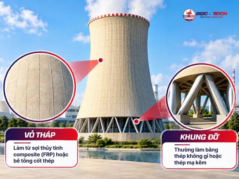 Vật liệu cấu tạo bền bỉ góp phần nâng cao sự ổn định cho tháp hạ nhiệt đối lưu
