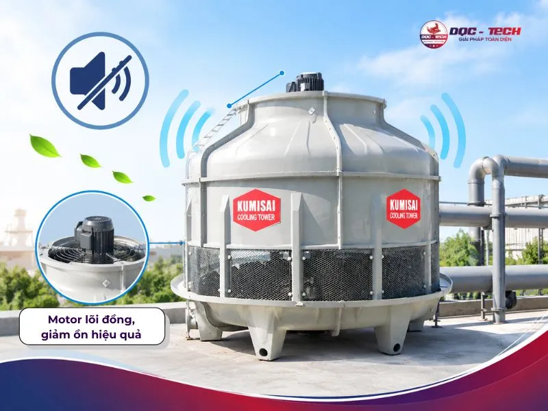 Tháp giải nhiệt Kumisai KMS 70RT vận hành êm ái, ít rung lắc Tháp giải nhiệt Kumisai KMS 70RT vận hành êm ái, ít rung lắc