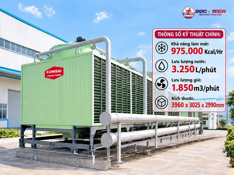 Tháp giải nhiệt vuông Kumisai KMS 250RT chất lượng cao