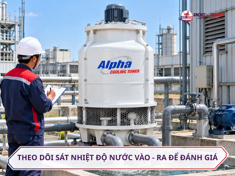 Theo dõi và ghi chép lại các thông số, qua đó đánh giá hiệu suất làm mát của tháp giải nhiệt Alpha 15RT