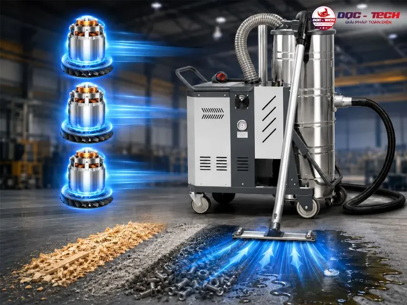 Máy hút bụi công nghiệp Kumisai hiệu suất hút mạnh mẽ