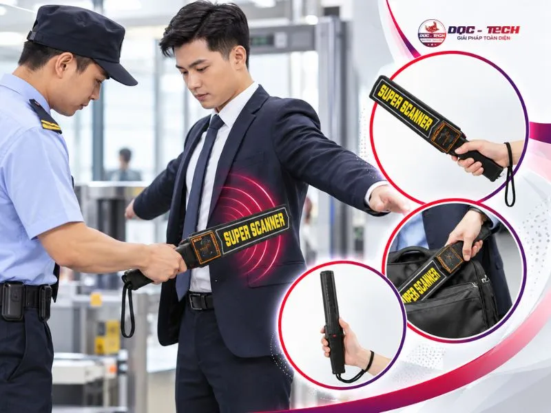 Máy dò kim loại cầm tay Super Scanner MD3003 nhỏ gọn, dễ thao tác