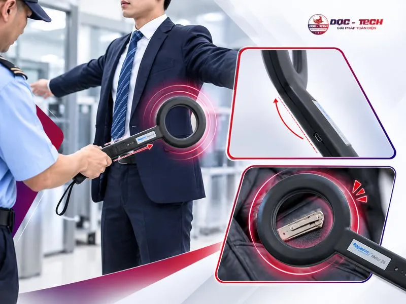 Góc nghiêng hỗ trợ tối đa công tác dò tìm trên Rapiscan Metor 28