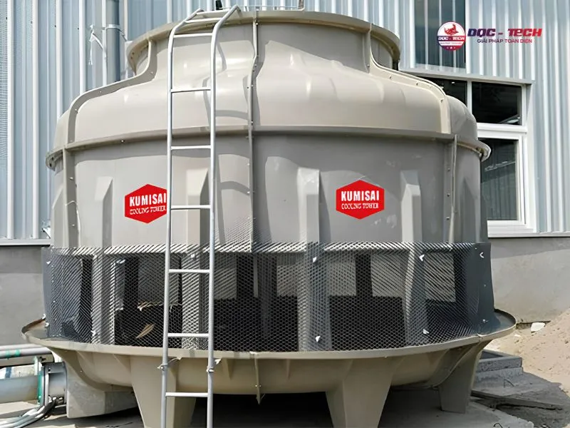 Tháp giải nhiệt Kumisai KMS 200RT thiết kế dạng tròn nhỏ gọn