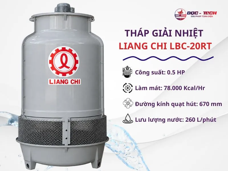 Hiệu suất giải nhiệt của tháp làm mát Liang Chi LBC-20RT Hiệu suất giải nhiệt của tháp làm mát Liang Chi LBC-20RT