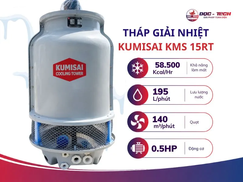 Hiệu suất giải nhiệt của tháp làm mát Kumisai KMS 15RT