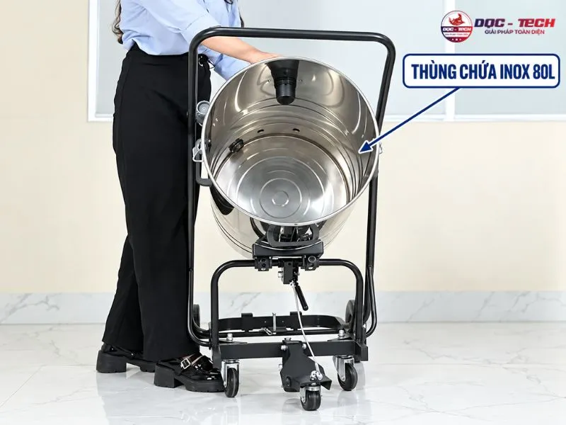 Thùng chứa máy hút bụi Kumisai 380T có dung tích 80L