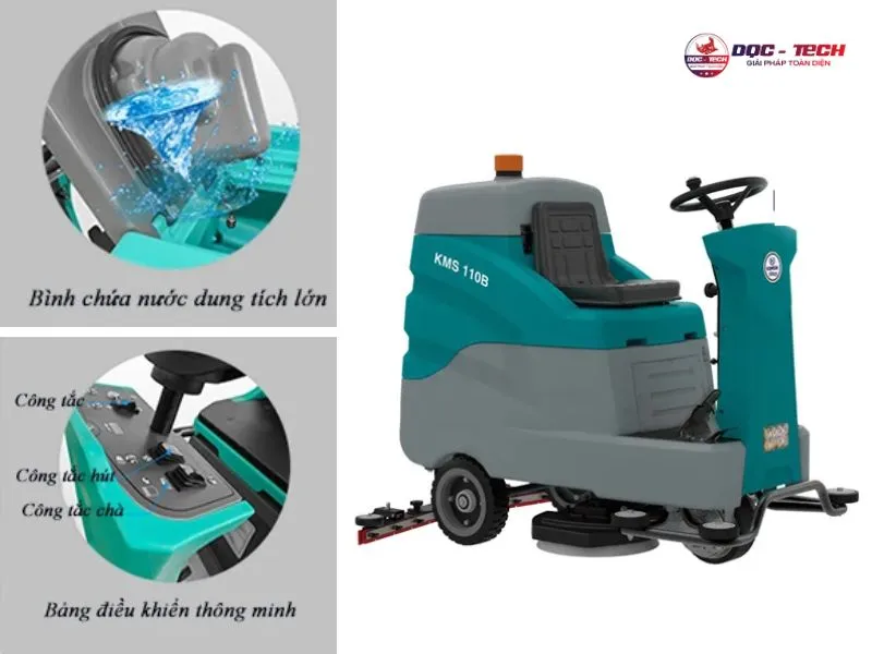 Hai bình nước tách biệt, sức chứa khủng
