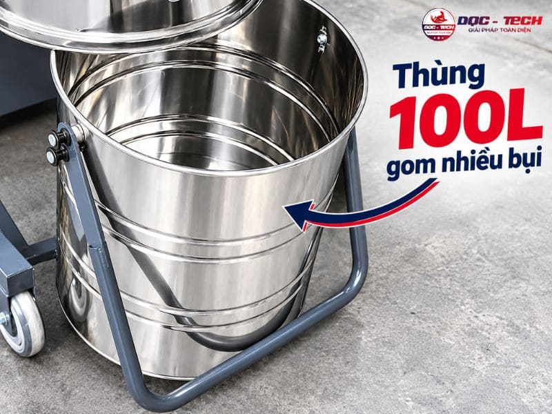 Máy hút bụi nhà xưởng Kumisai KMS 75VZ thùng 100L gom nhiều bụi bẩn