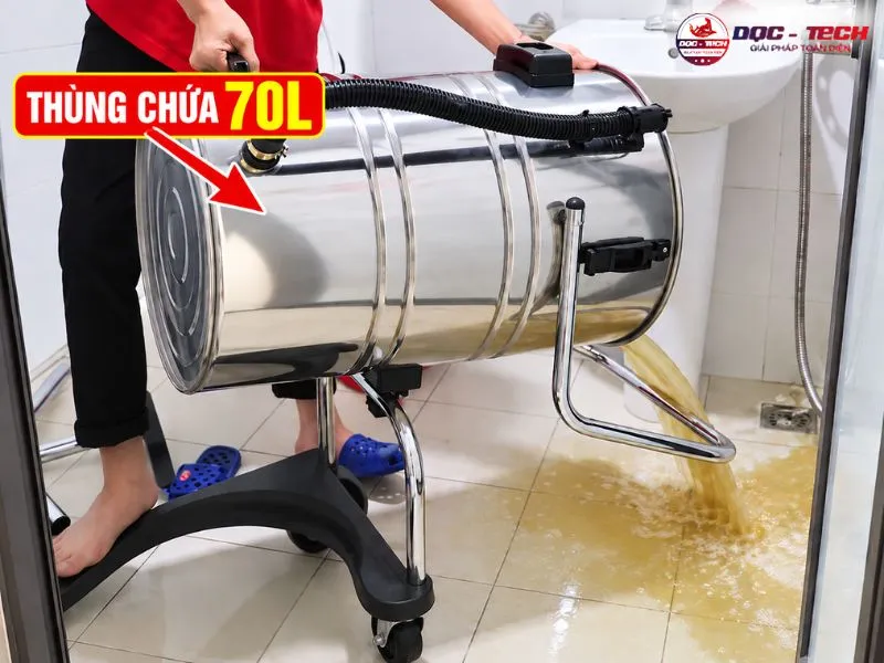 Máy hút bụi nhà xưởng Kumisai KMS 70A có thùng chứa lớn