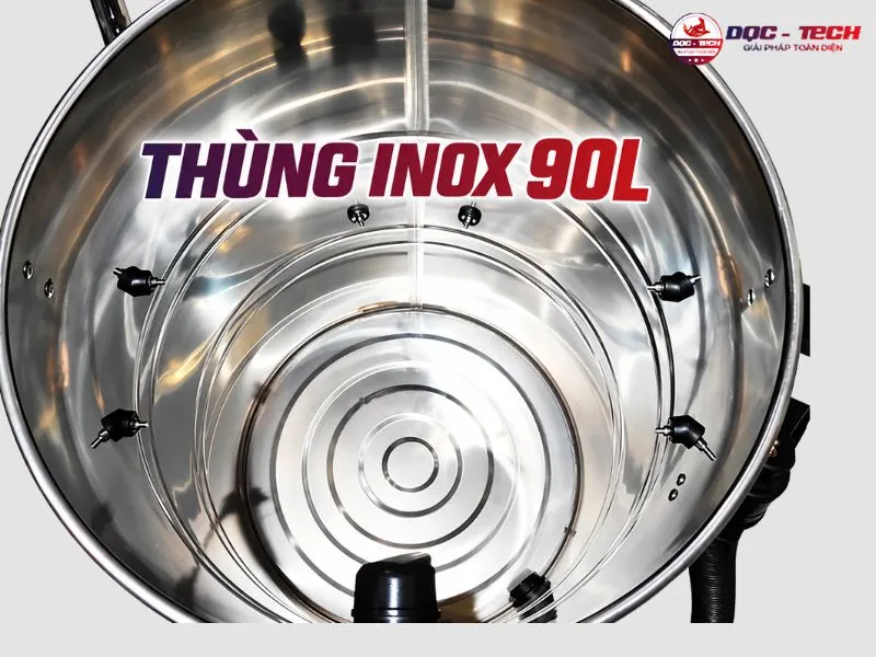 Thùng máy hút bụi công nghiệp Palada PD 90 thiết kế inox cao cấp