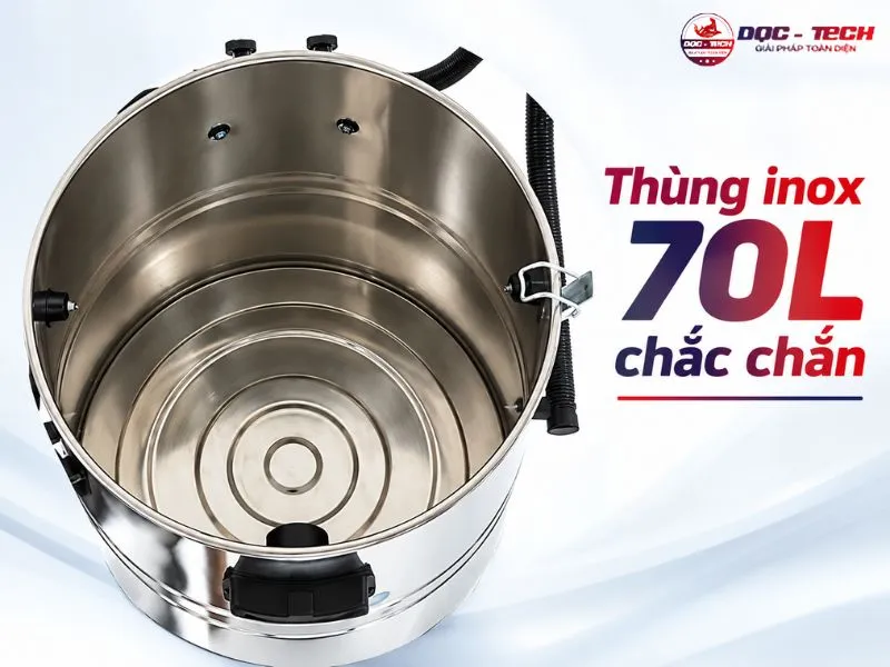 Thùng thiết bị hút bụi công nghiệp TopClean TC 70S cứng cáp