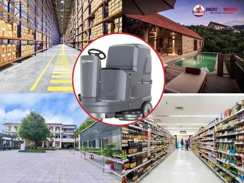 Máy chà sàn ngồi lái dùng ở đâu 