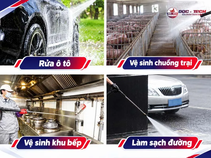 Ứng dụng của máy rửa xe