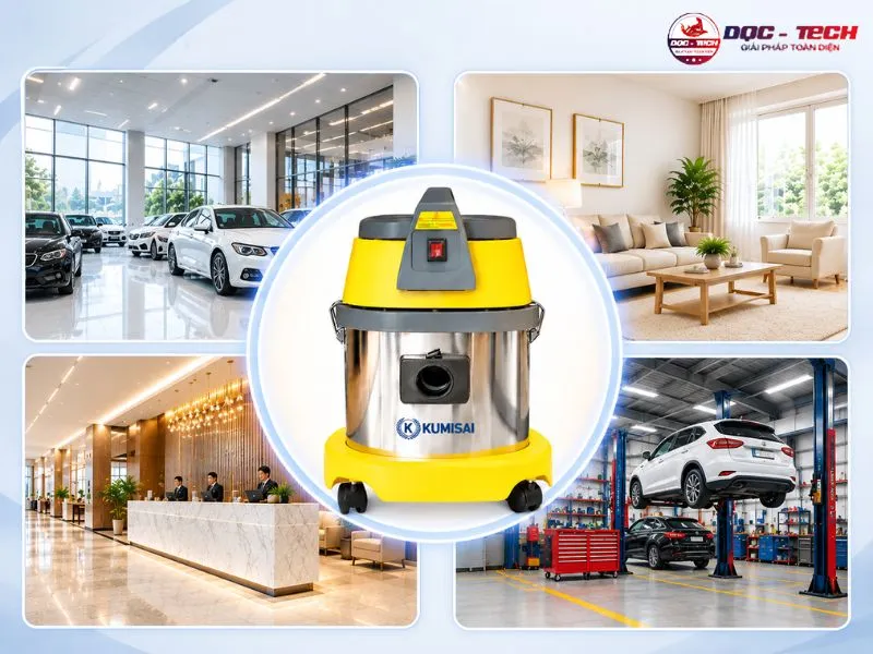 Máy hút bụi công nghiệp Kumisai KMS15H-Hepa ứng dụng trong gia đình, nơi làm việc