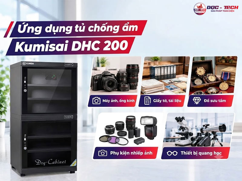 Ứng dụng tủ chống ẩm Kumisai DHC 200