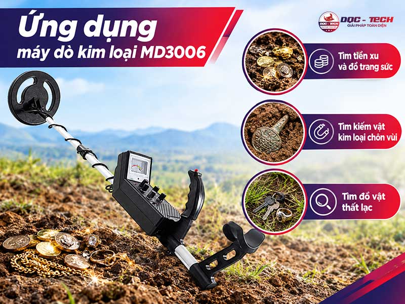 Ứng dụng Máy dò kim loại dưới lòng đất MD3006