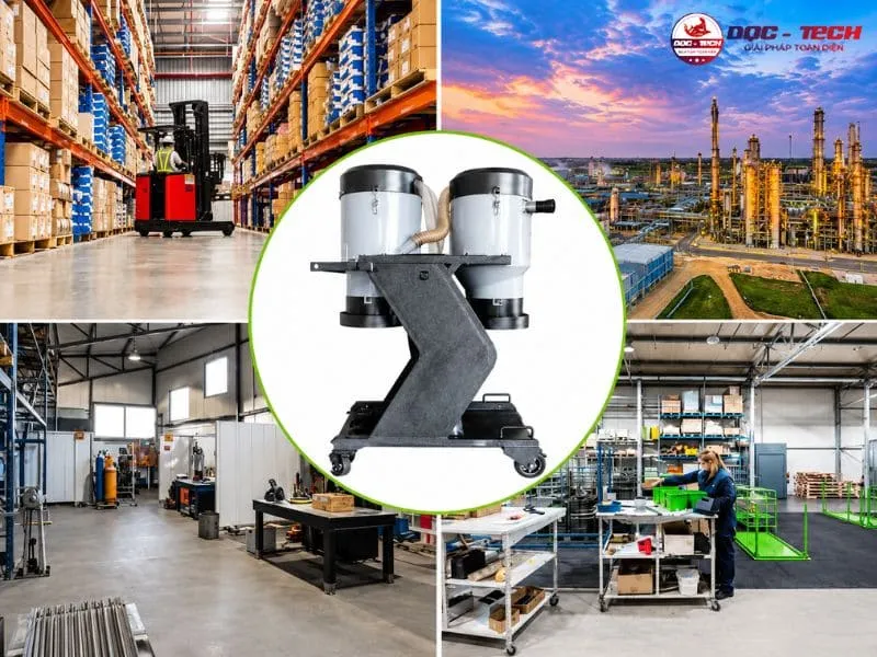 Thiết bị hút bụi DQC Tech 33A ứng dụng tại các môi trường chuyên nghiệp