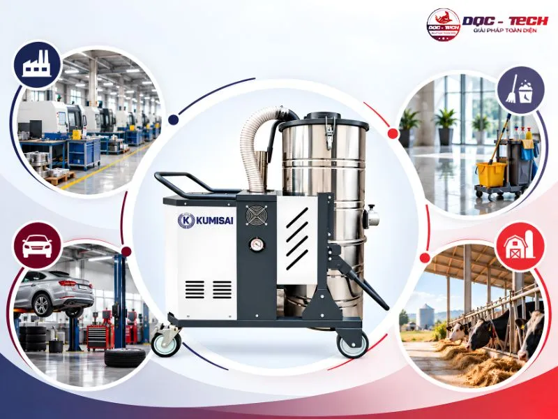 Ứng dụng máy hút bụi Kumisai KMS 300 trong nhà xưởng, gara ô tô