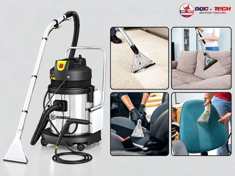 Máy làm sạch thảm Kumisai KMS-20ZQ giúp làm sạch sofa, rèm cửa