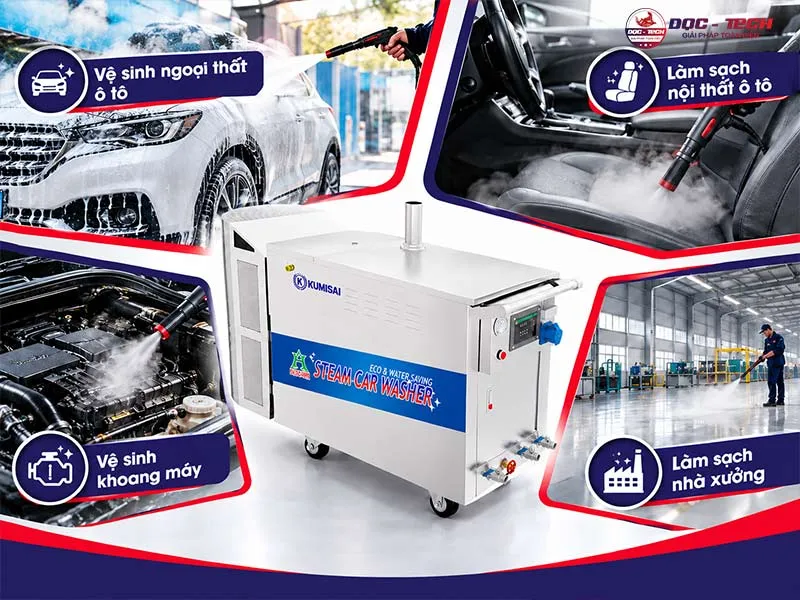 ứng dụng máy rửa xe hơi nóng Kumisai KMS1190