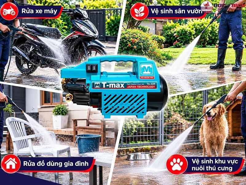 Ứng dụng thực chiến của máy rửa xe Tmax