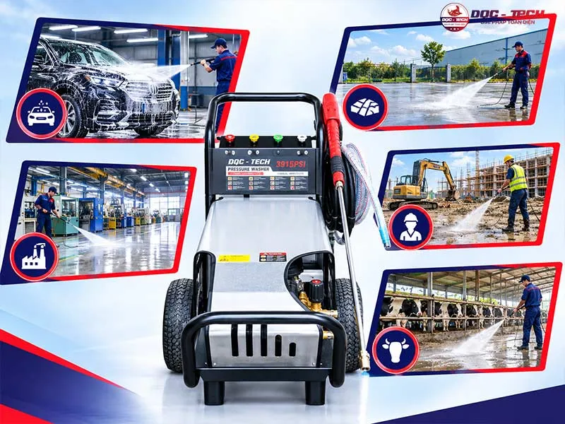 Ứng dụng thực tiễn của máy xịt nước áp lực cao