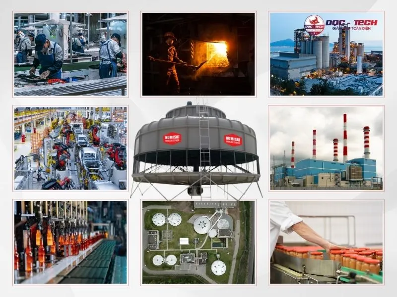 Ứng dụng phổ biến của tháp làm mát Kumisai KMS 1000RT