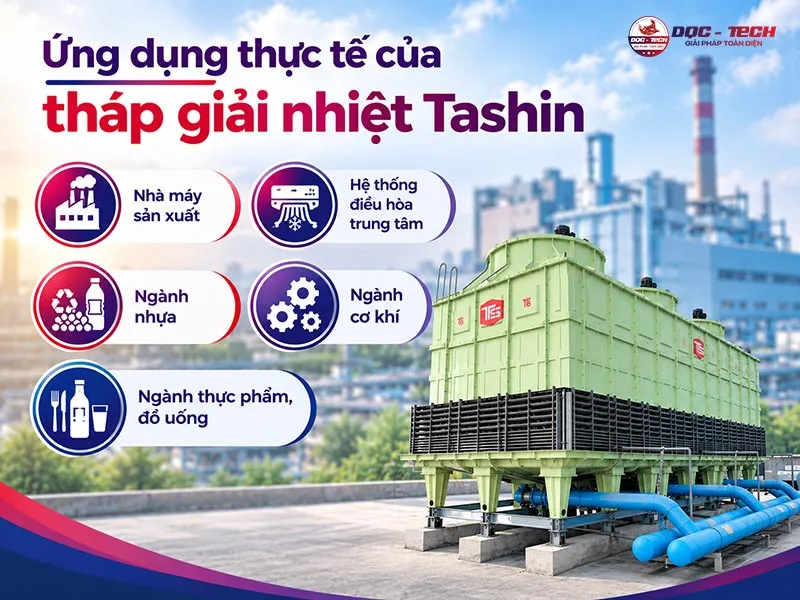 Ứng dụng thực tế của tháp hạ nhiệt Tashin Ứng dụng thực tế của tháp hạ nhiệt Tashin