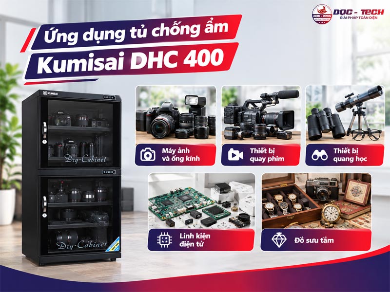 Ứng dụng tủ chống ẩm Kumisai DHC 400