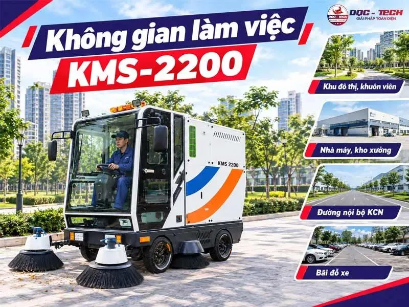 Ứng dụng xe quét đường ngồi lái Kumisai KMS-2200