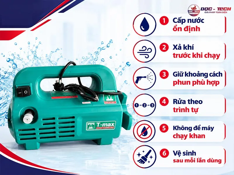 Tips vận hành máy rửa xe Tmax hiệu quả