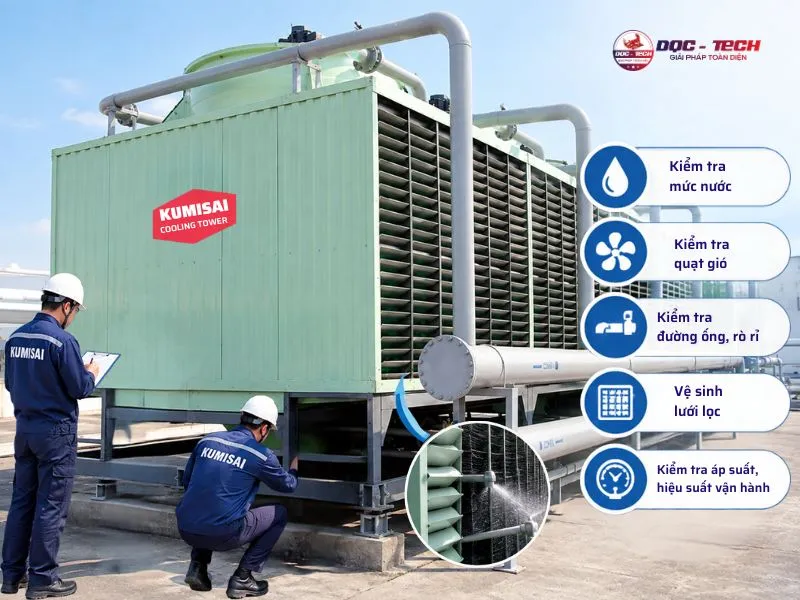 Hướng dẫn vận hành, bảo trì tháp hạ nhiệt Kumisai KMS 175RT