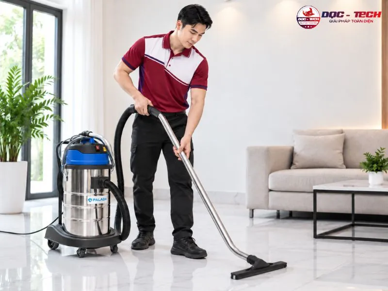 Lượng tiêu thụ điện của máy hút bụi Palada phụ thuộc vào thời gian sử dụng