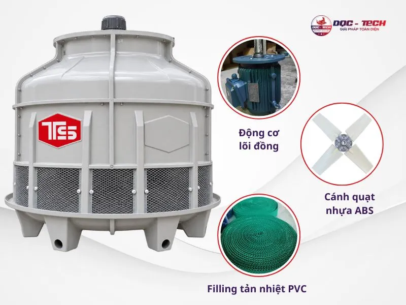 Tháp giải nhiệt nước Tashin TSC 30RT làm từ vật liệu gì