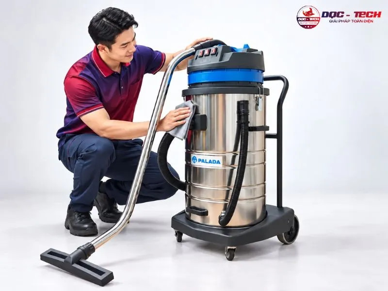 Vệ sinh máy hút bụi nhà xưởng Palada 1 lần/tháng