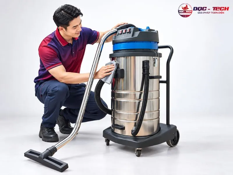 Vệ sinh máy hút bụi nhà xưởng Palada PD 90 đúng cách sau khi dùng