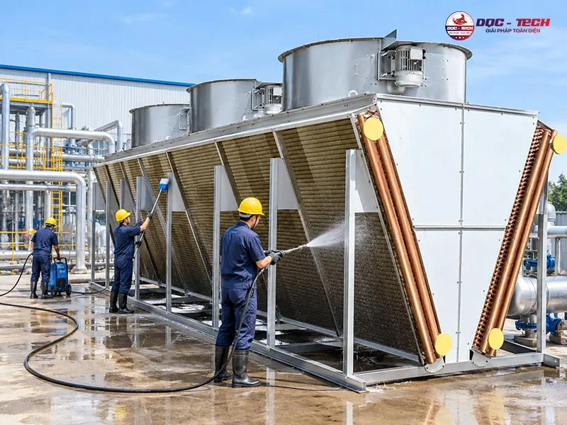 Vệ sinh tháp giải nhiệt khô