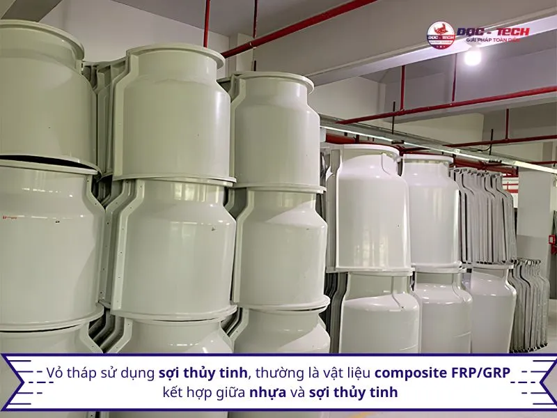 Vỏ tháp Kumisai KMS 8RT làm từ sợi thủy tinh bền bỉ
